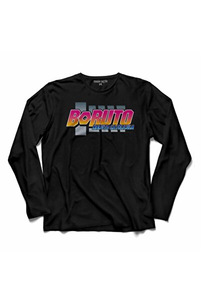 Kendim Seçtim Boruto Naruto The Movie Logo Majica dugih rukava Štampano za de...