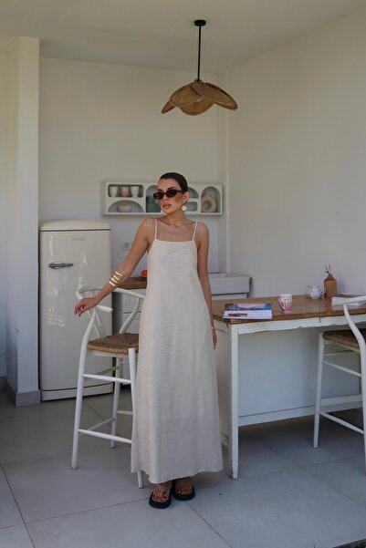 Swass Palma Summer Casey Askılı Elbise Natürel