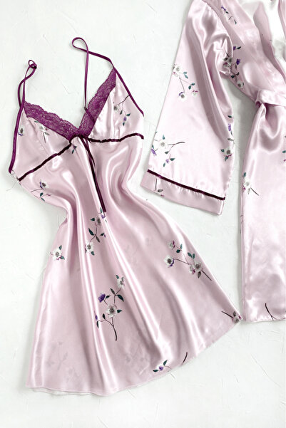 Gece İncisi Cămașă de noapte din satin - Set rochii de dimineață
