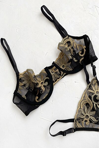 Gece İncisi Бюстгальтер з мереживом і бантиками