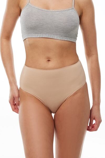 Malabadi Pachet de 6 chiloți modal cu talie înaltă pentru femei, piele neagră, albă, 1955