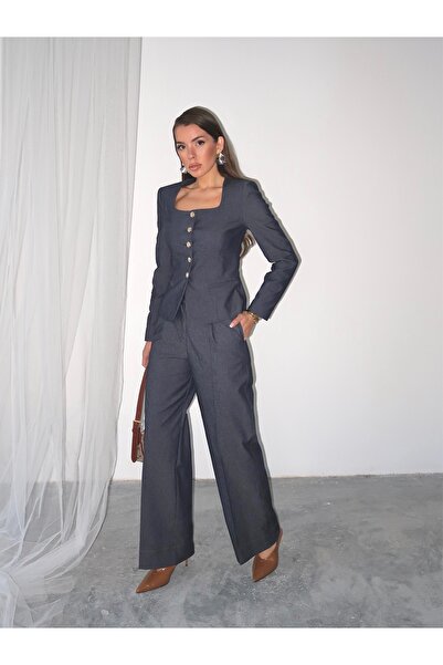 Swass Set de blugi și pantaloni cu guler pătrat