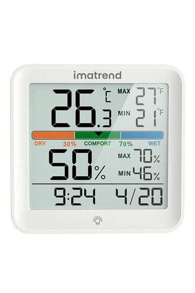 IMA TREND Termometru Si Higrometru Camera Yg5275 Pro, Ecran 3.7”, Ora, Data, Touch, Alb