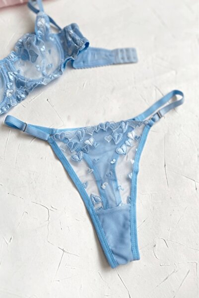 Gece İncisi Бюстгальтер і сорочка з серцевим візерунком