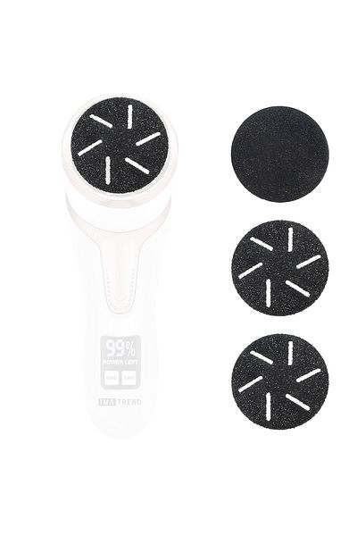 IMA TREND Set of 3 Rollers Accessories Electric File With Suction, Dead Skin And Callus Removal, Black