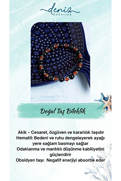 Deniz Doğal Taş سوار من العقيق والسبج والهيماتيت الطبيعي المعتمد