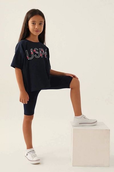 U.S. Polo Assn. US Polo Assn Licensed Written Flowers sötétkék lány Bermuda öltöny