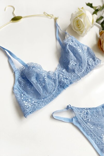 gc gece incisi Σετ σουτιέν με κεντητό λουλούδι