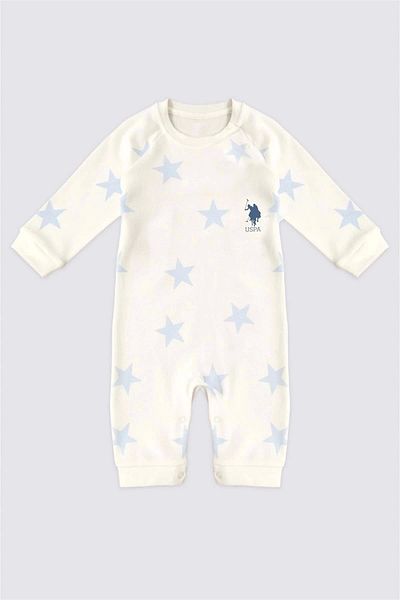 U.S. Polo Assn. US Polo AssnBaby Boy Starry Jumpsuit Without Booties Cream USB1928