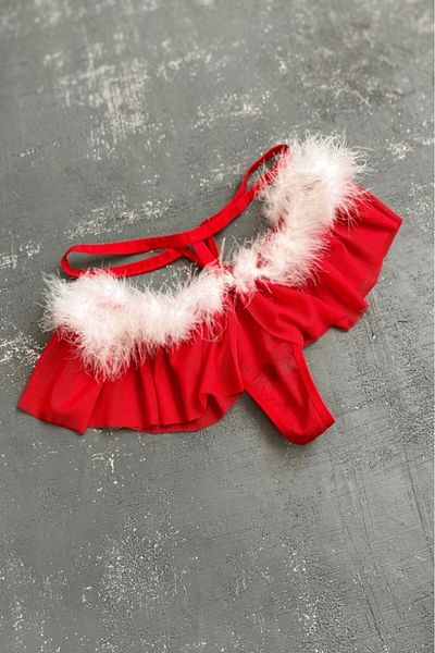 Gece İncisi Transparent Tulle Elastic and Feather Detailed String
