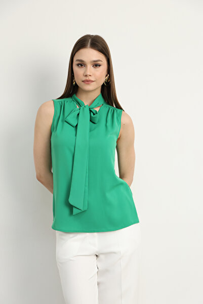 Swass Bluză cu guler smarald
