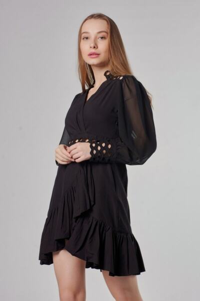 Swass Μίνι φόρεμα με λαιμόκοψη διπλό πέτο με λεπτομέρεια κεντήματος με λέιζερ...