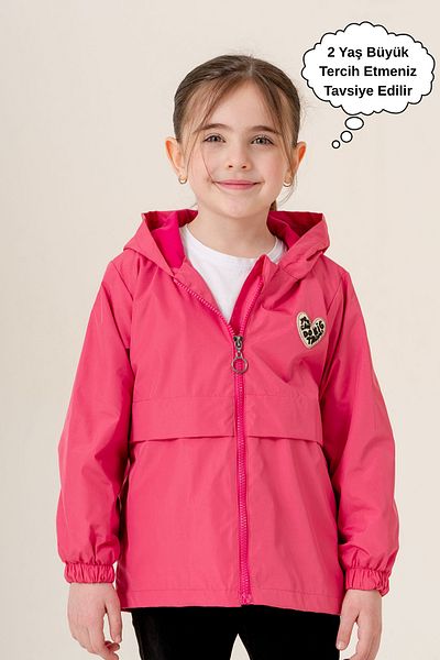 ASYAKİDS CLUB Girl's Hooded Pocket Lined Seasonal Raincoat