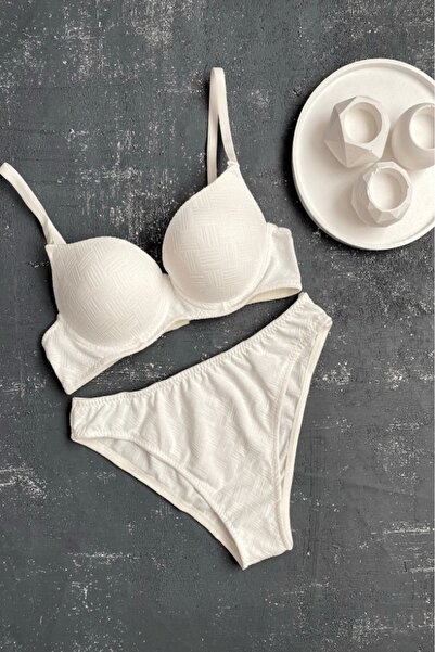 gc gece incisi Бюстгальтер з легкою підтримкою та візерунком плетіння