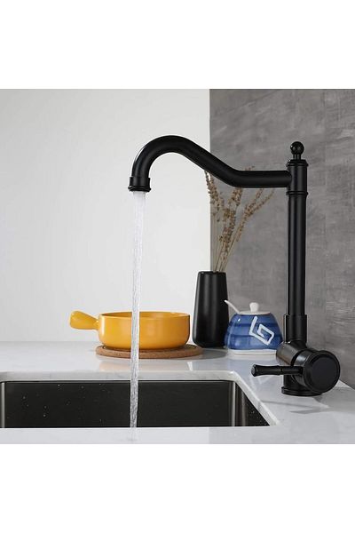 OEM Kitchen Window Front Folding Sink Faucet Rustic New Model Matte Black Imported with 7 Years Warranty
