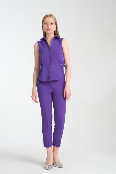 Swass D Buckle Detailed Vest Purple