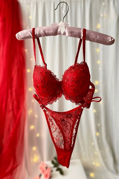 Gece İncisi Floral Supported Bra Set