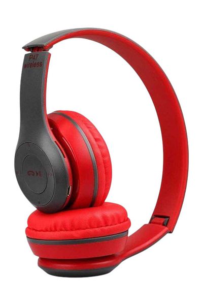 P47 Wireless Bluetooth Headphones With Radio And Mp3, Red