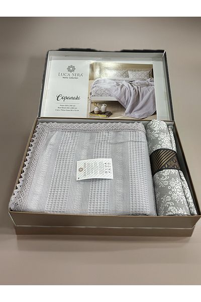 Luca Sera Gray Double 4 Piece Pique Set
