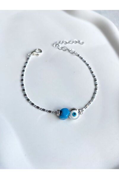 DEMOKAN Women's Bracelet Special Plated Blue Stone Evil Eye Bead Bracelet