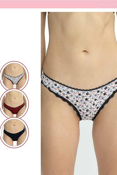 U.S. Polo Assn. Chiloți SLIP din bumbac cu model mixt pentru femei-albastru închis U.S Polo Assn. 66431