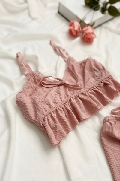 Gece İncisi Set pantaloni scurți cu bretele