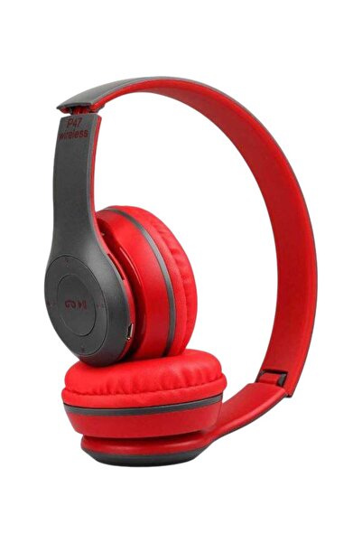 P47 Wireless Bluetooth Headphones With Radio And Mp3, Red