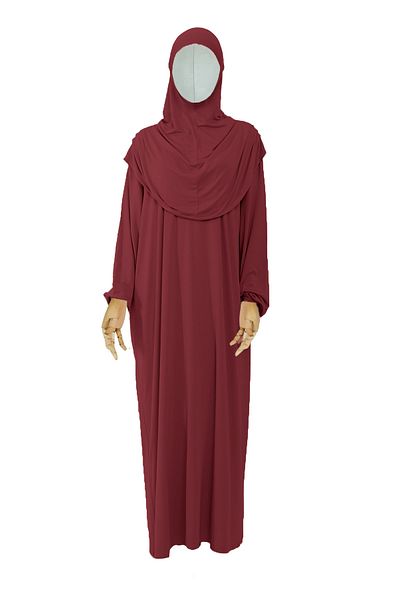 Sonbaharmoda Rochie hijab pentru fete - îmbrăcăminte de rugăciune din bumbac, mâneci elastice, cu batic