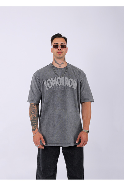 Lescho تي شيرت كبير الحجم قابل للغسل مخصص للجنسين غدًا