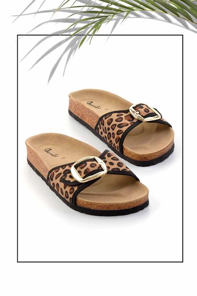 Bambi Γυναικείες Παντόφλες Leopard K04819200004