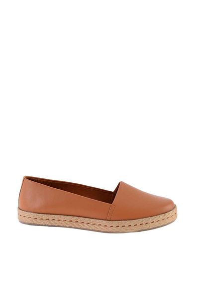Bambi Tan Genuine Leather Women's Espadrille K01802021803