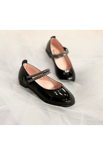 PATİK BEBE Girl's Black Color Stone Orthopedic Ballerinas