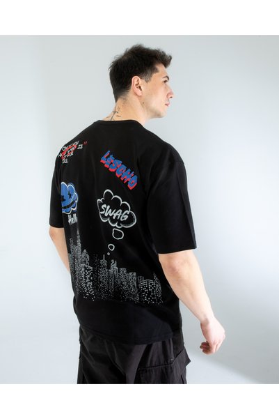 Lescho Oversize Unisex Printed T-Shirt Swag