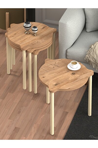 DESENGO Nirnava 4lü Çam Zigon Sehpa