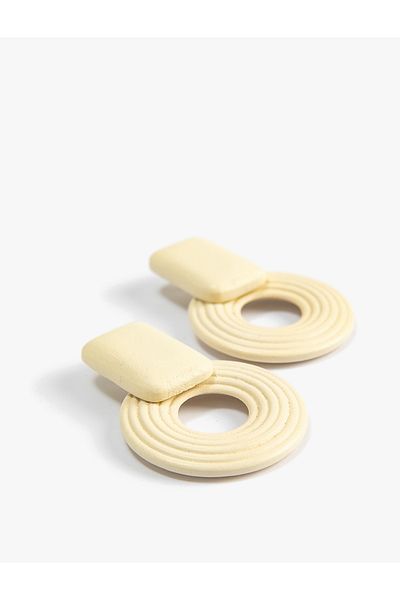 Koton Earrings Geometric Shape Wood