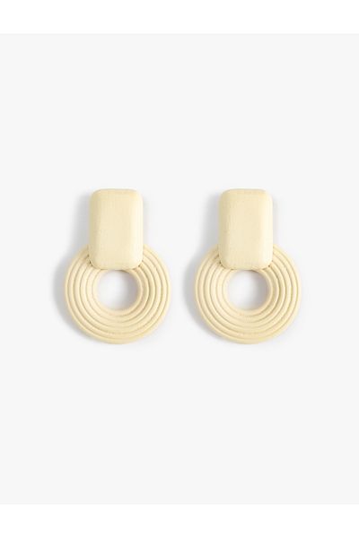 Koton Earrings Geometric Shape Wood