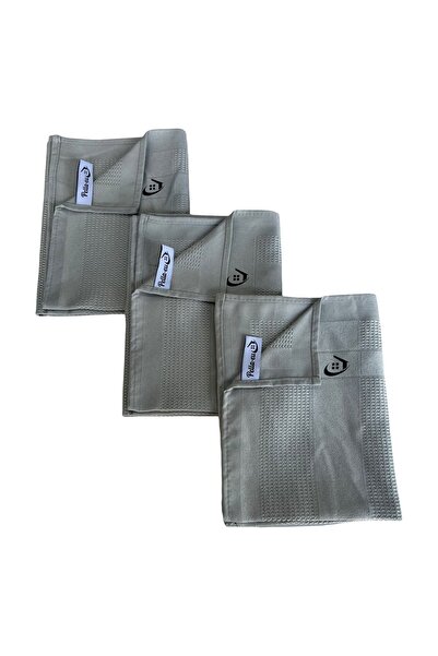 PELLA-EU Mikrofiber Cam Bezi 3 Parça Genel Temizlik Bezi Mutfak Banyo Yüzey "mavi Seri" 3' Lü Gri