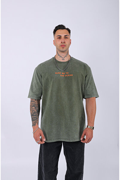 Lescho UNISEX ÖZEL TASARIM YIKAMALI OVERSIZE T-SHIRT