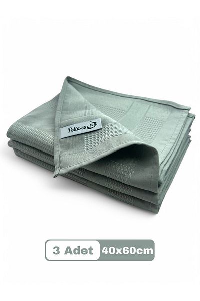 PELLA-EU Microfiber Glass Cloth 3 Pieces General Cleaning Cloth Kitchen Bathroom Surface "Blue Series" 3 Piece Gray