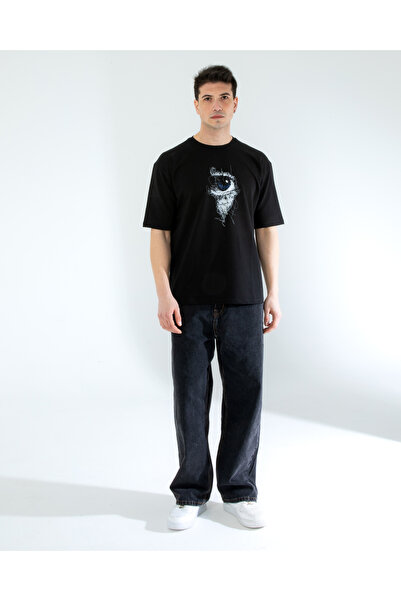 Lescho Oversize Unisex Printed T-Shirt Eye