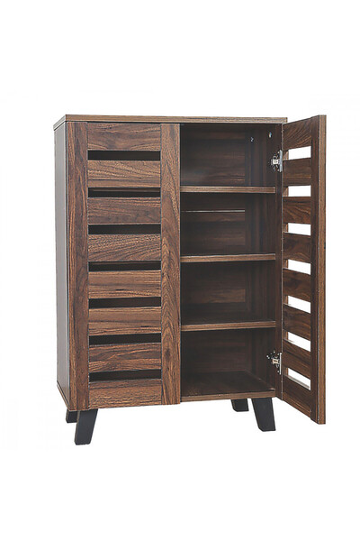 Generic Shoe Cabinet with 4 Shelves - High-Quality Malaysian Wood, Brown