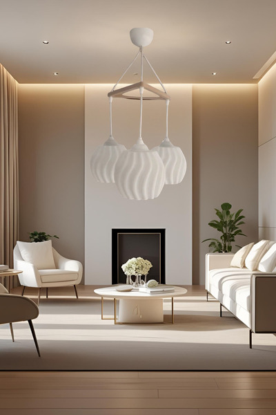 Shoprit Modern Sarkıt Üçlü Bohem, Avize, ( 23x27 Cm ) Bubble Serisi Salon Mutfak Oturma Odası Cafe Kafe Bar