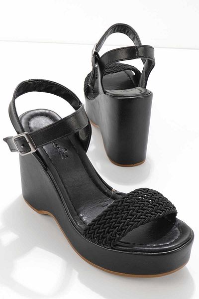 Bambi Black Women's Wedge Heeled Shoes K 05688950209