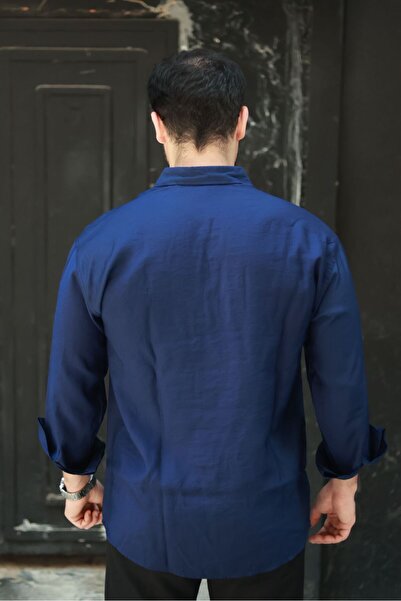 Freshman Синя модальна чоловіча сорочка з дихаючою тканиною