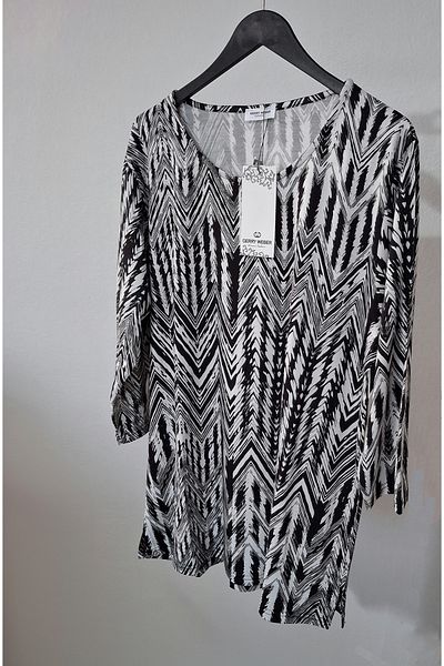 BUTİK MUSON Plus Size Stylish Crystal Viscose Blouse