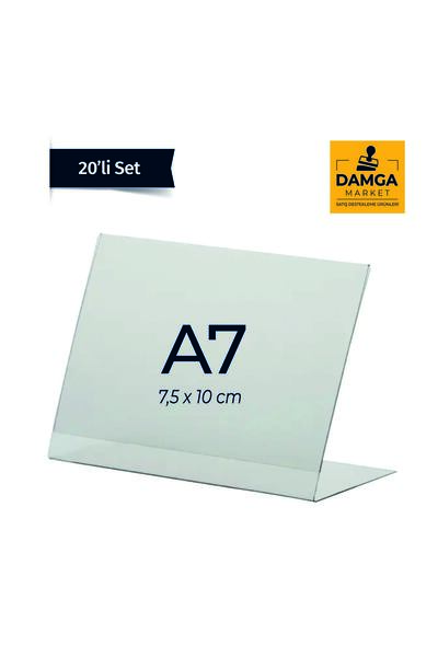 Pvc L Type A7 Menu, Desktop Stand Horizontal, Transparent, 7.5 Cm X 10 Cm - Pack of 20