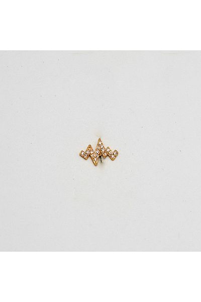 Piercing by Sever Heartbeat Rhythm Steel Piercing… Gold/Gold Color and Transparent Stone (Targus Helix Conch Flat)
