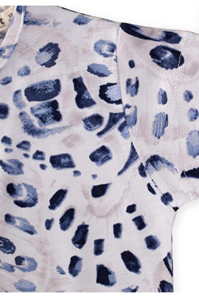 Cigit Patterned Short Sleeve Girl's Pajama Set 2-8 Years White