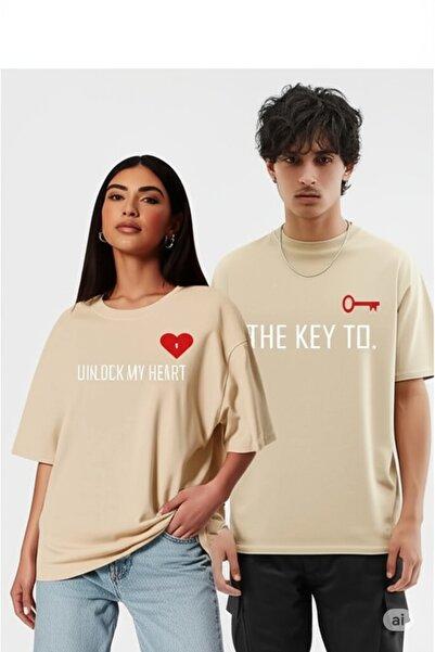 NEVERMIND Unisex Femei Bărbați Cheia pentru cuplu iubit tricou Set de 2