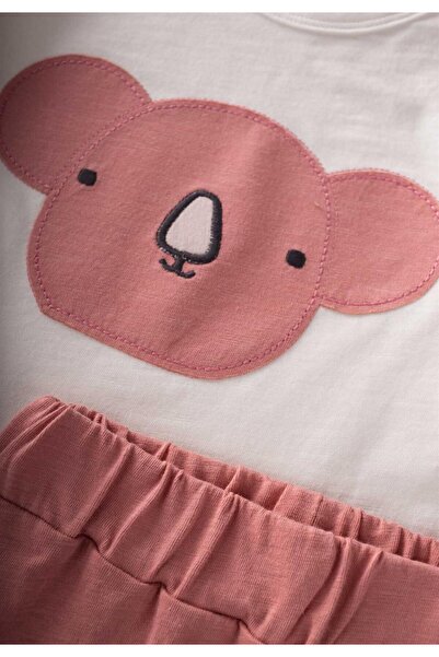 Cigit Koala Appliqued Pajama Set 1-6 Years Ecru